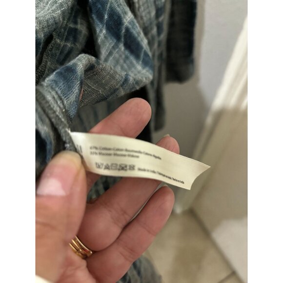 NWT Free People FP Tie Dye Ruffle Kimono Wrap Top Green M-L - Picture 8 of 10